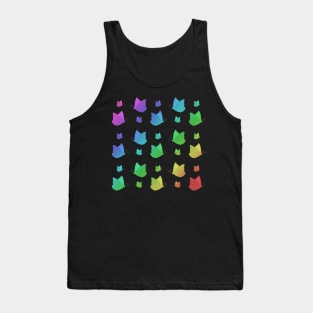 Rainbow Butterfly Pattern Black Tank Top